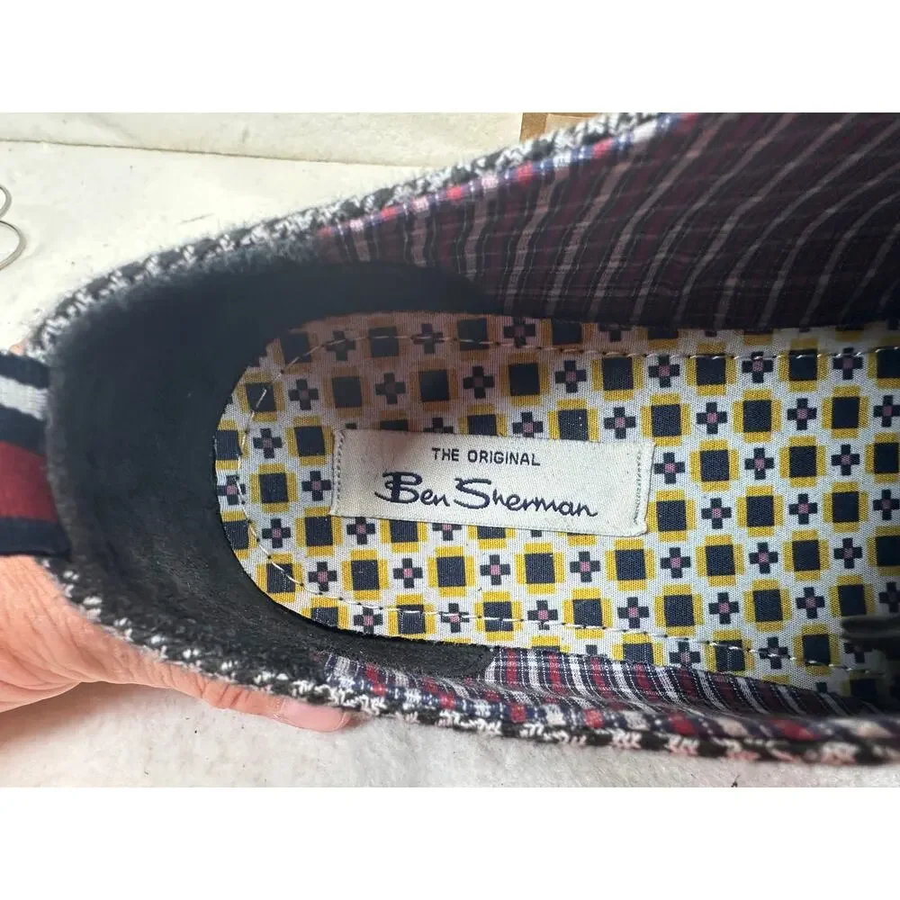 Ben Sherman Brent Men's Cap Toe Oxford Shoes Houdstooth Print Size 10.5 NWOT